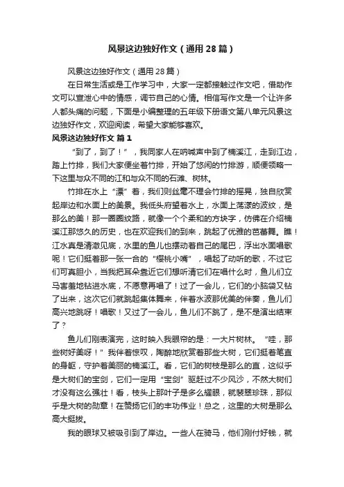 风景这边独好作文（通用28篇）