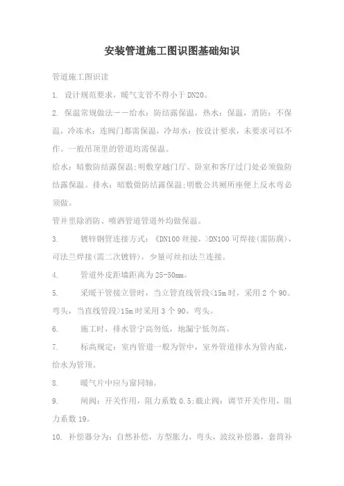 安装管道施工图识图基础知识
