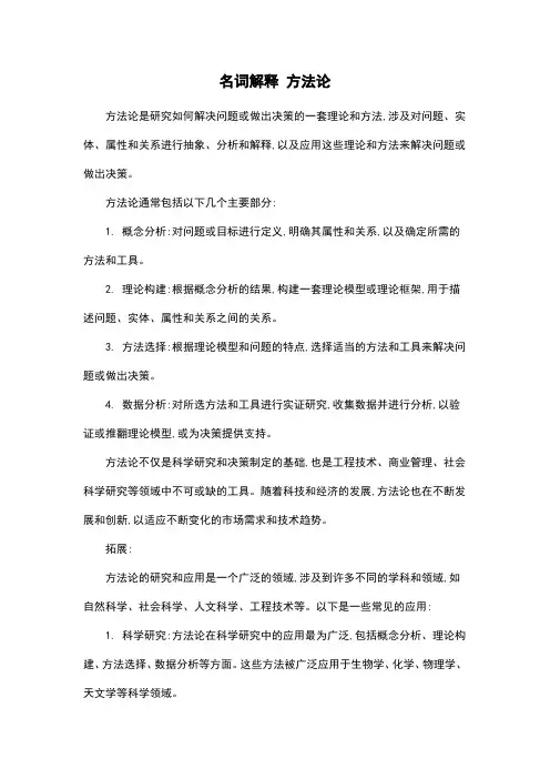 名词解释 方法论