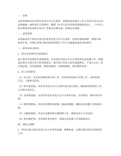 景区突发公共卫生应急预案