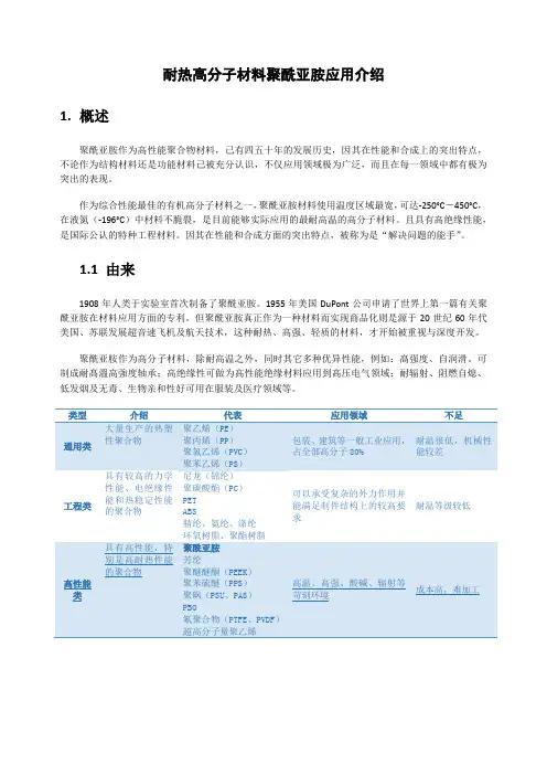 耐热高分子材料聚酰亚胺应用介绍(Ver3.0)
