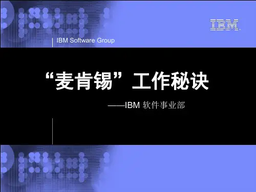 IBM内训：麦肯锡工作秘诀(31P PPT)