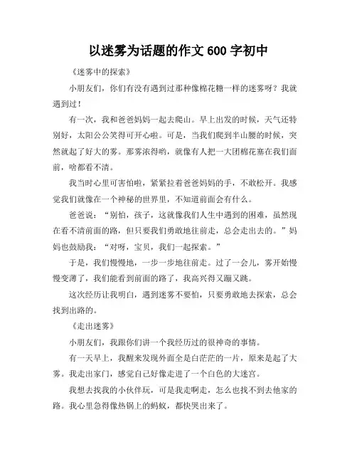 以迷雾为话题的作文600字初中