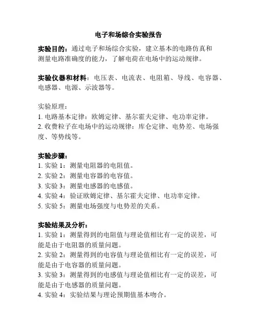电子和场综合实验报告