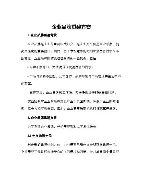 企业品牌重建方案