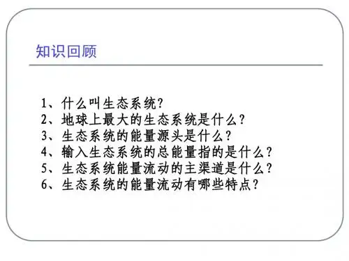 生态系统的物质循环