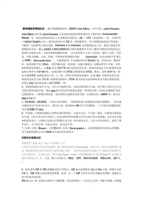 完整word版数字媒体常考知识点