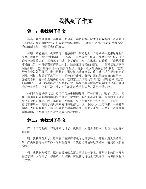 我找到了作文