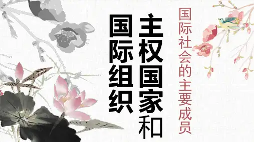 高中政治人教版必修二政治生活9.1国际社会的主要成员：主权国家和国际组织 (共26张PPT)