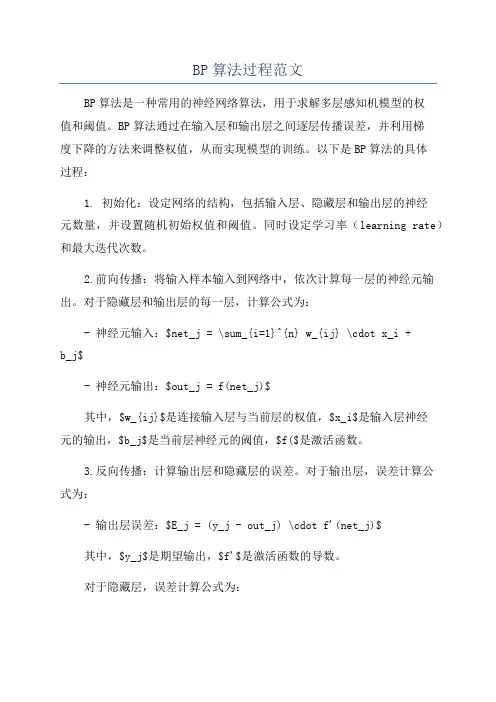 BP算法过程范文