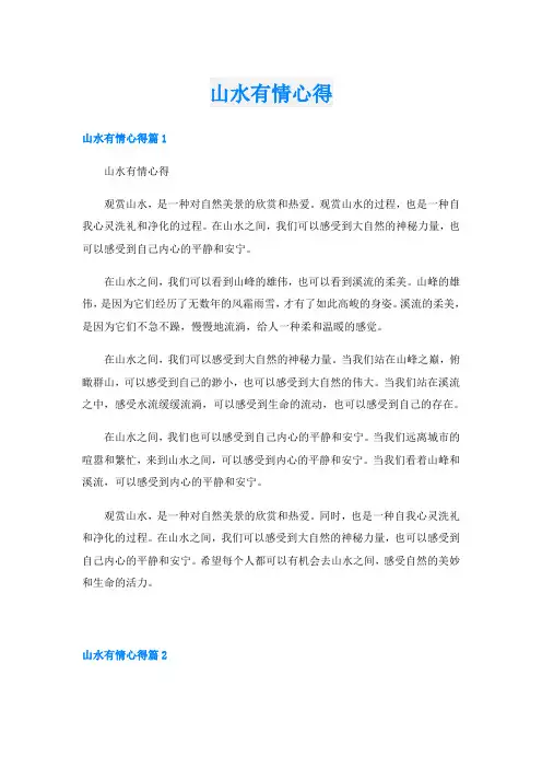 山水有情心得