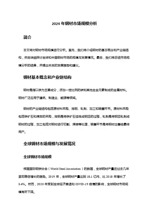 2024年钢材市场规模分析