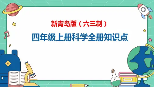 2024-2025学年度新青岛版(六三制)四年级上册科学全册知识点
