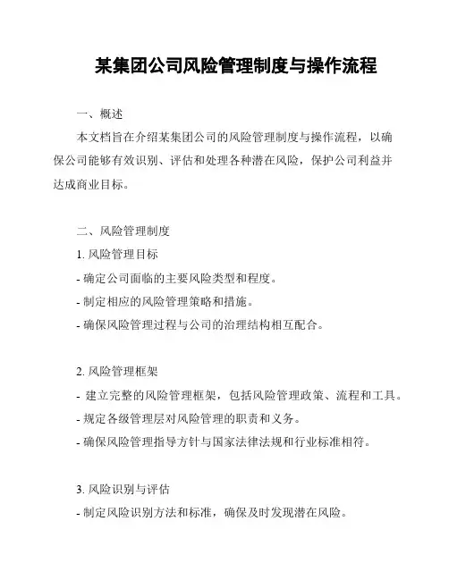 某集团公司风险管理制度与操作流程