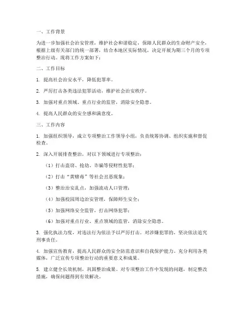 执行专项整治工作方案