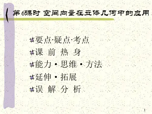 高三数学56空间向量在立体几何中的应用应用PPT课件