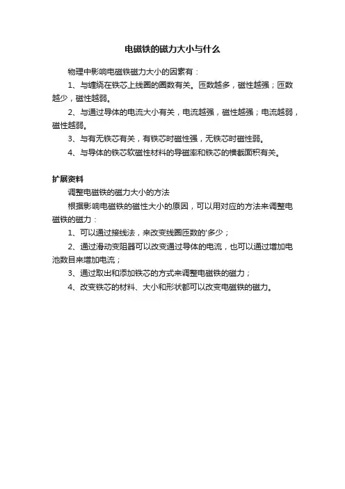 电磁铁的磁力大小与什么有关