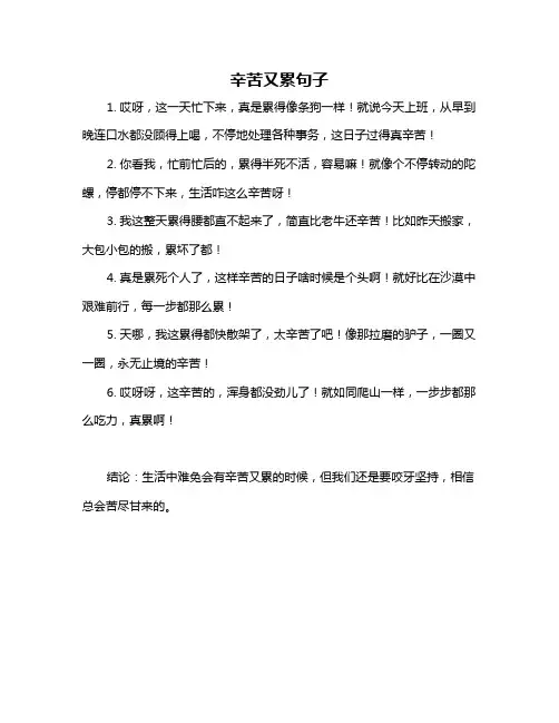 辛苦又累句子