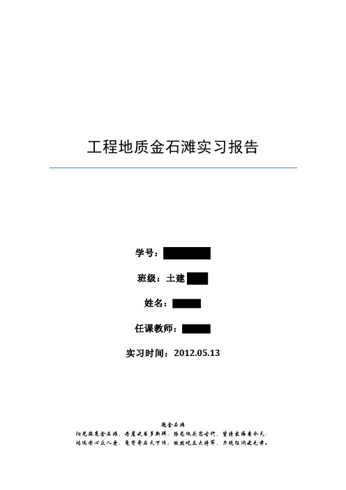 工程地质实习报告-金石滩