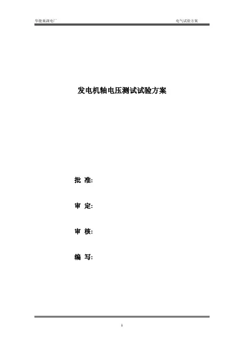 发电机轴电压测试试验方案