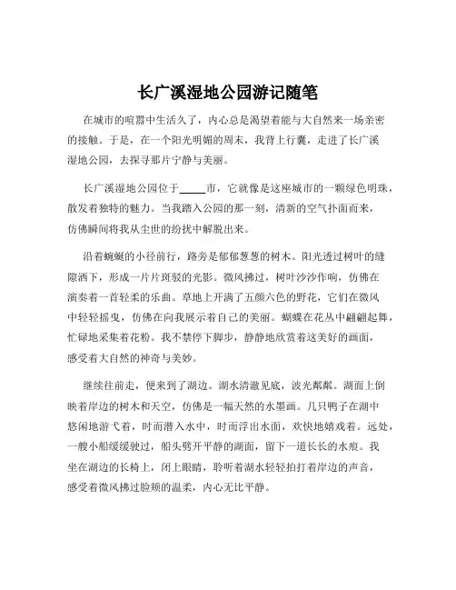 长广溪湿地公园游记随笔