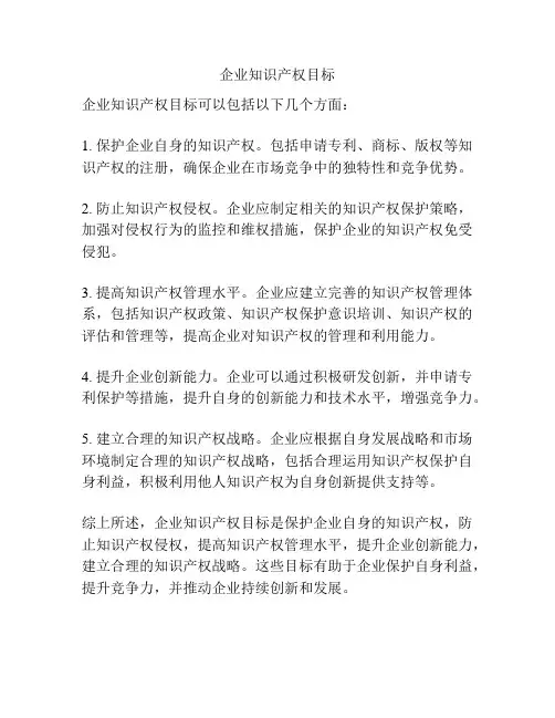 企业知识产权目标