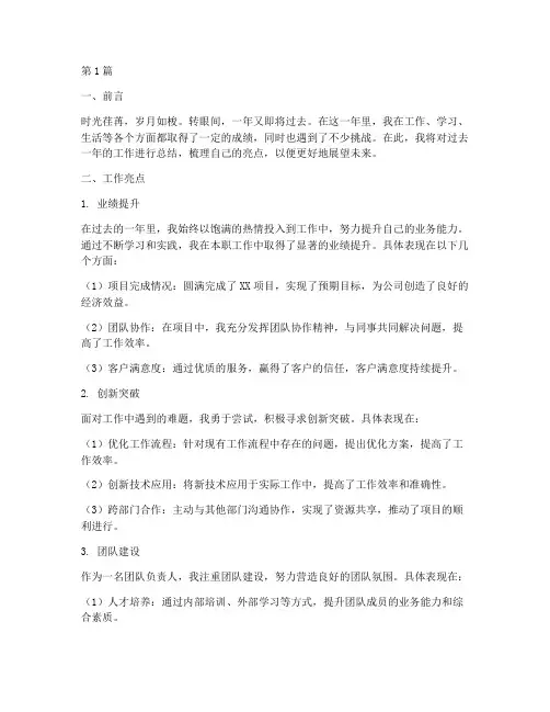 自评年度亮点总结范文(3篇)