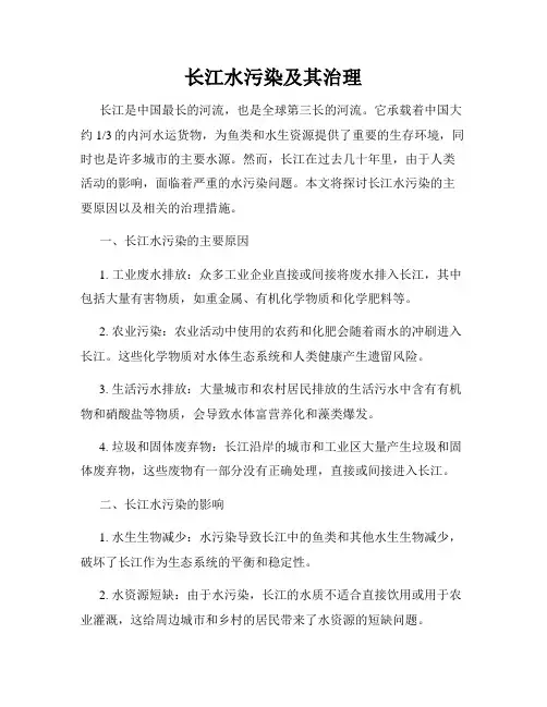 长江水污染及其治理