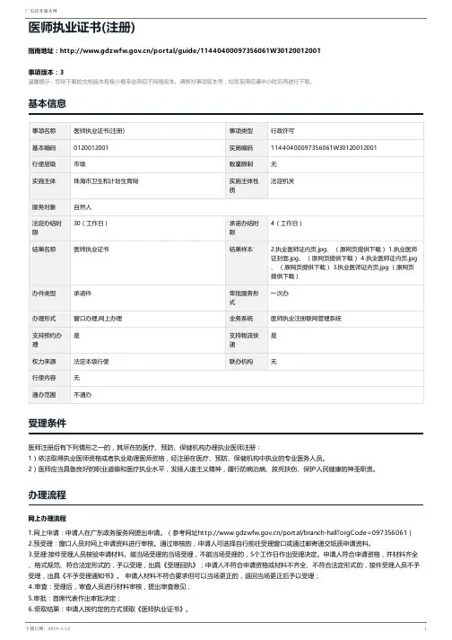 医师执业证书(注册)