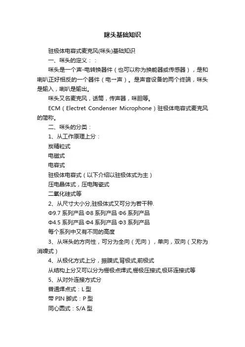 咪头基础知识