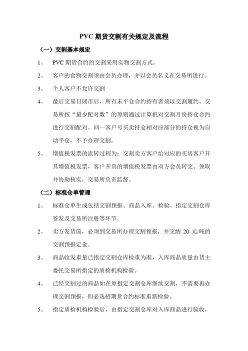 PVC期货交割有关规定及流程