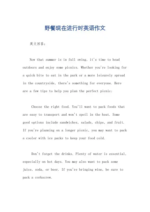 野餐现在进行时英语作文