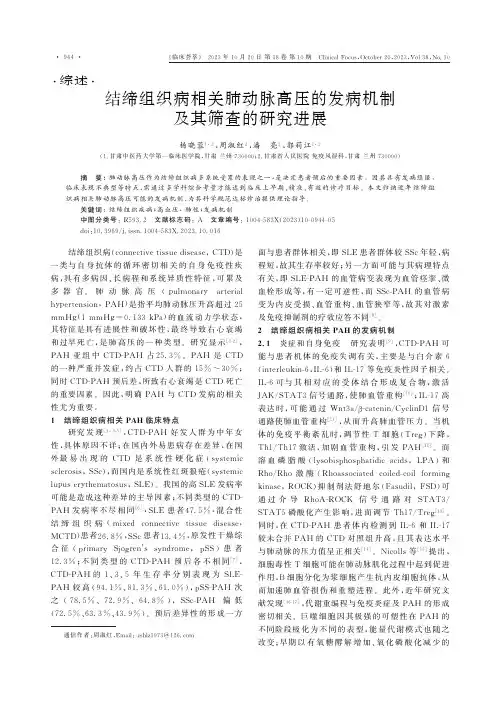 结缔组织病相关肺动脉高压的发病机制及其筛查的研究进展