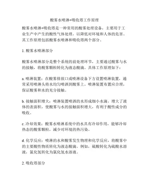 酸雾水喷淋+吸收塔工作原理