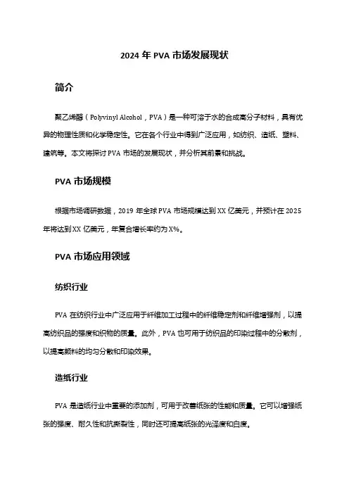 2024年PVA市场发展现状