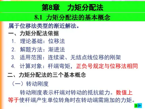 结构力学  力矩分配法