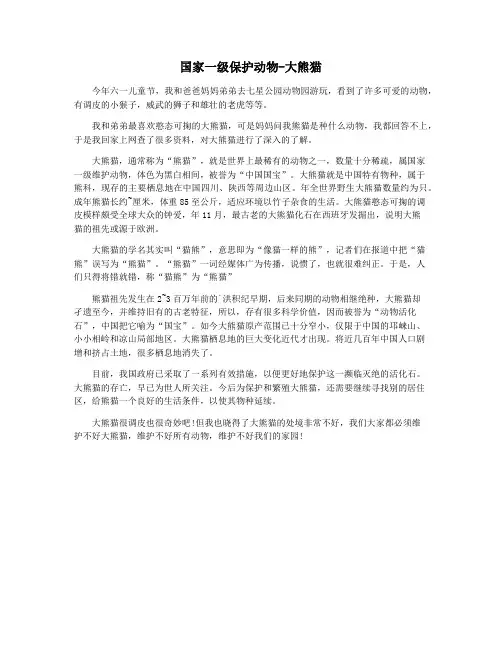 国家一级保护动物-大熊猫