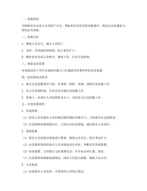 防冲撞大门应急处置预案
