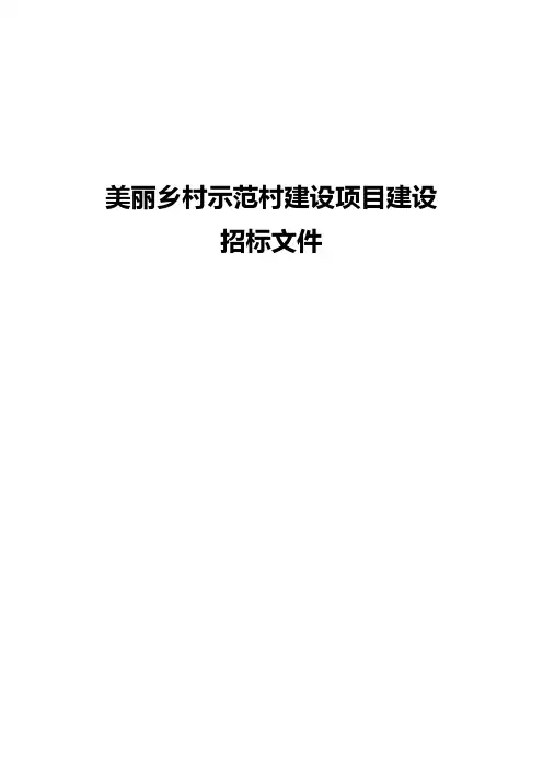 美丽乡村示范村建设项目施工方案