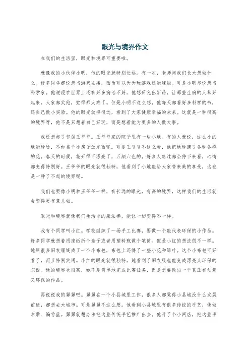眼光与境界作文