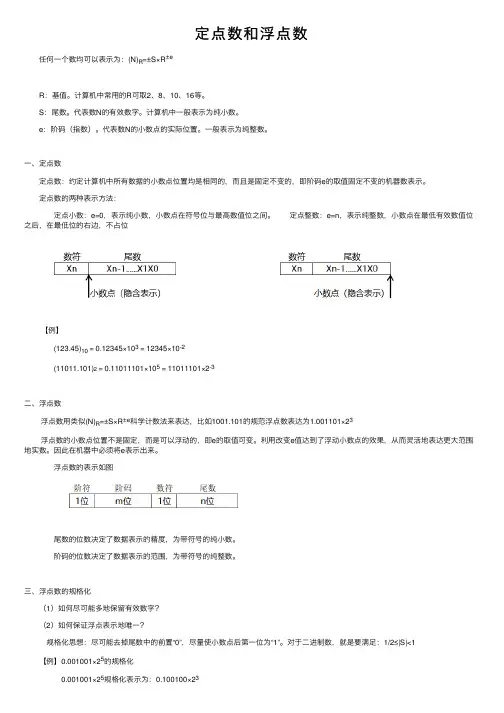 定点数和浮点数