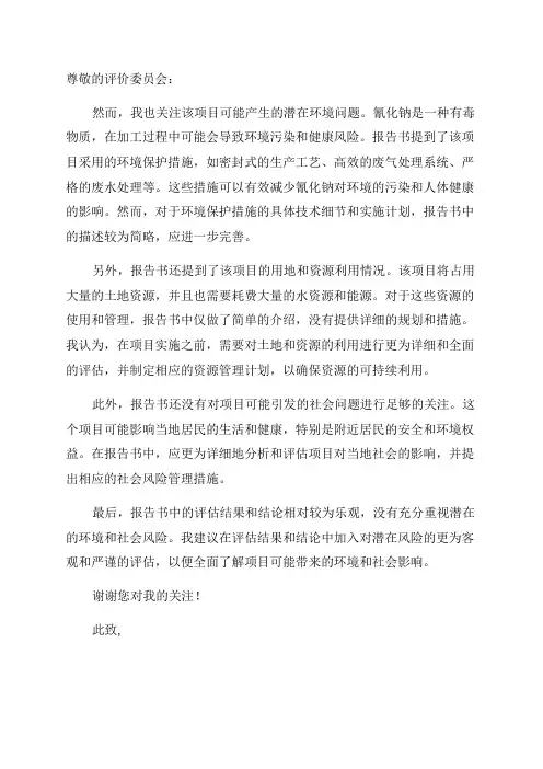 年产10000吨30%氰化钠溶液生产项目后评价环境影响报告书