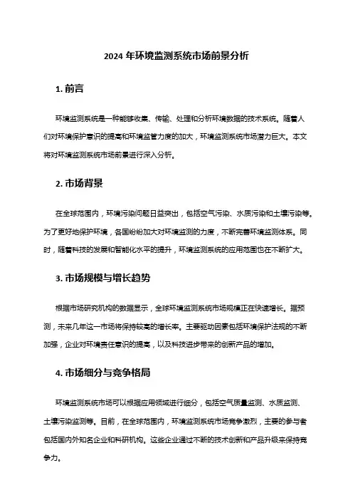 2024年环境监测系统市场前景分析