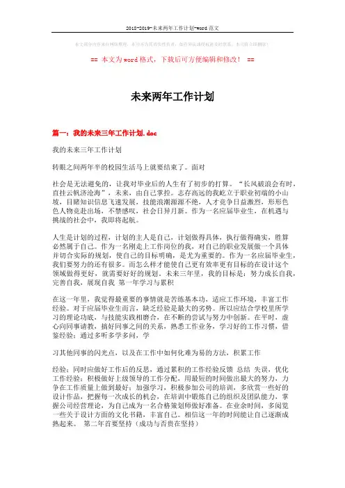 2018-2019-未来两年工作计划-word范文 (5页)