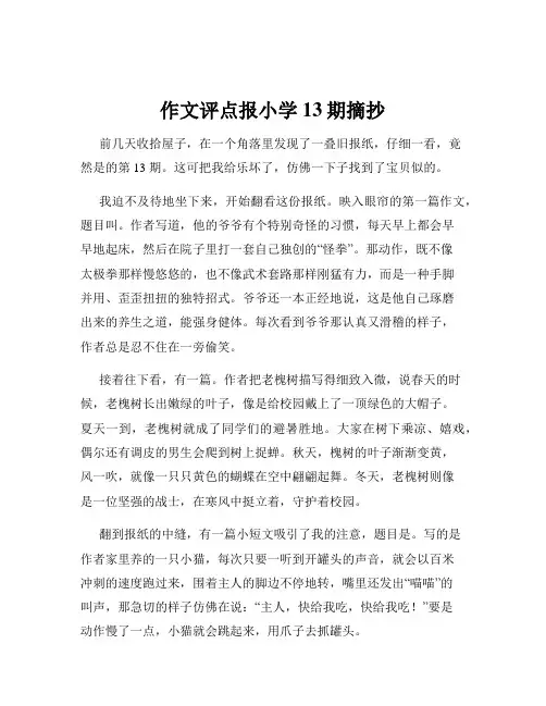 作文评点报小学13期摘抄