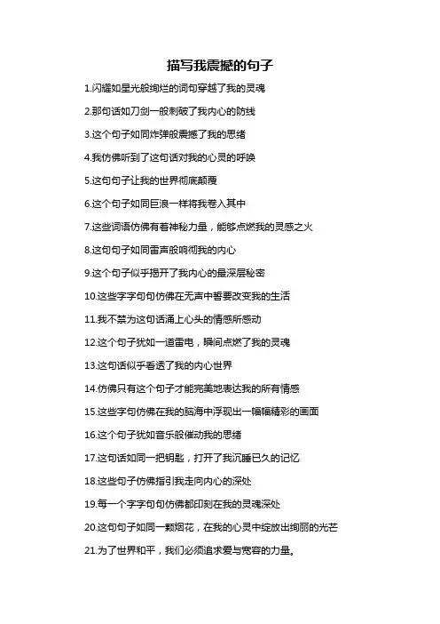 描写我震撼的句子