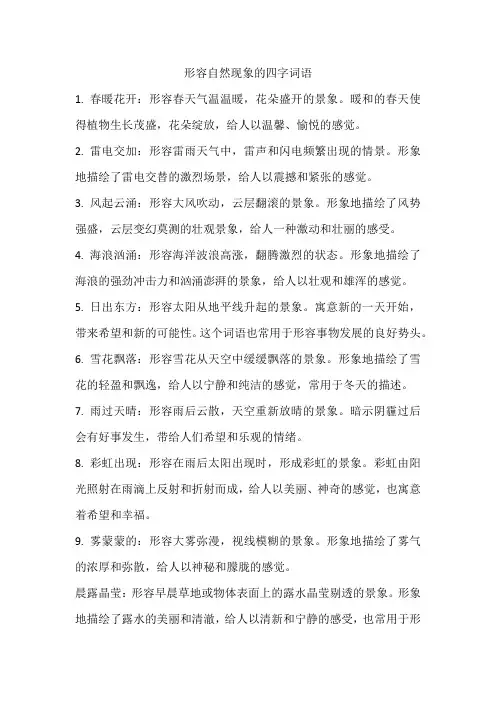 形容自然现象的四字词语