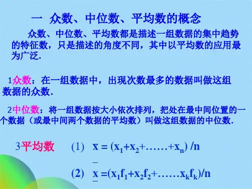 众数中位数平均数与频率分布直方图ppt(共15张PPT)