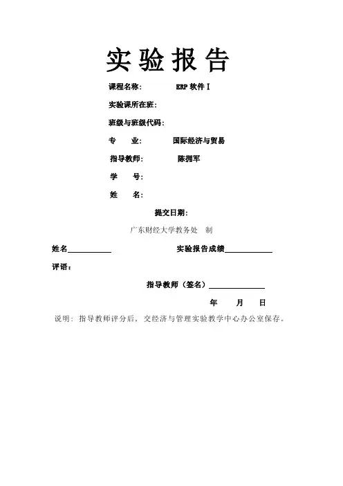 ERP一实验报告第一章