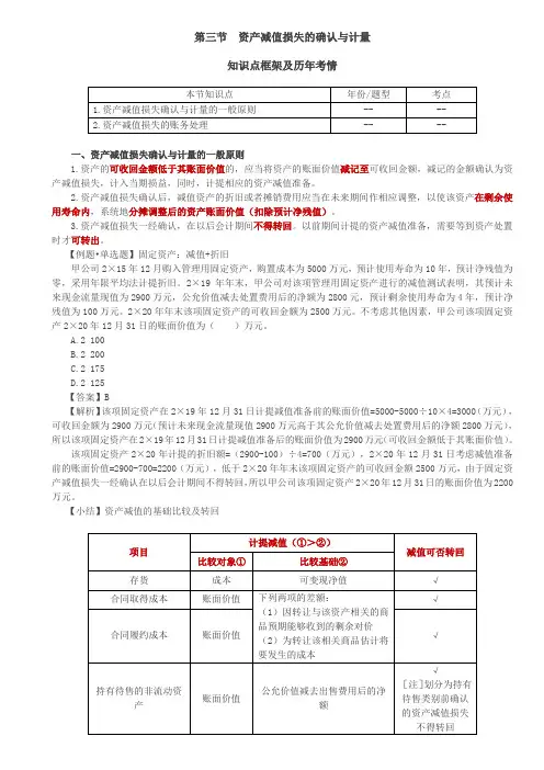 【会计知识点】资产减值损失的确认与计量